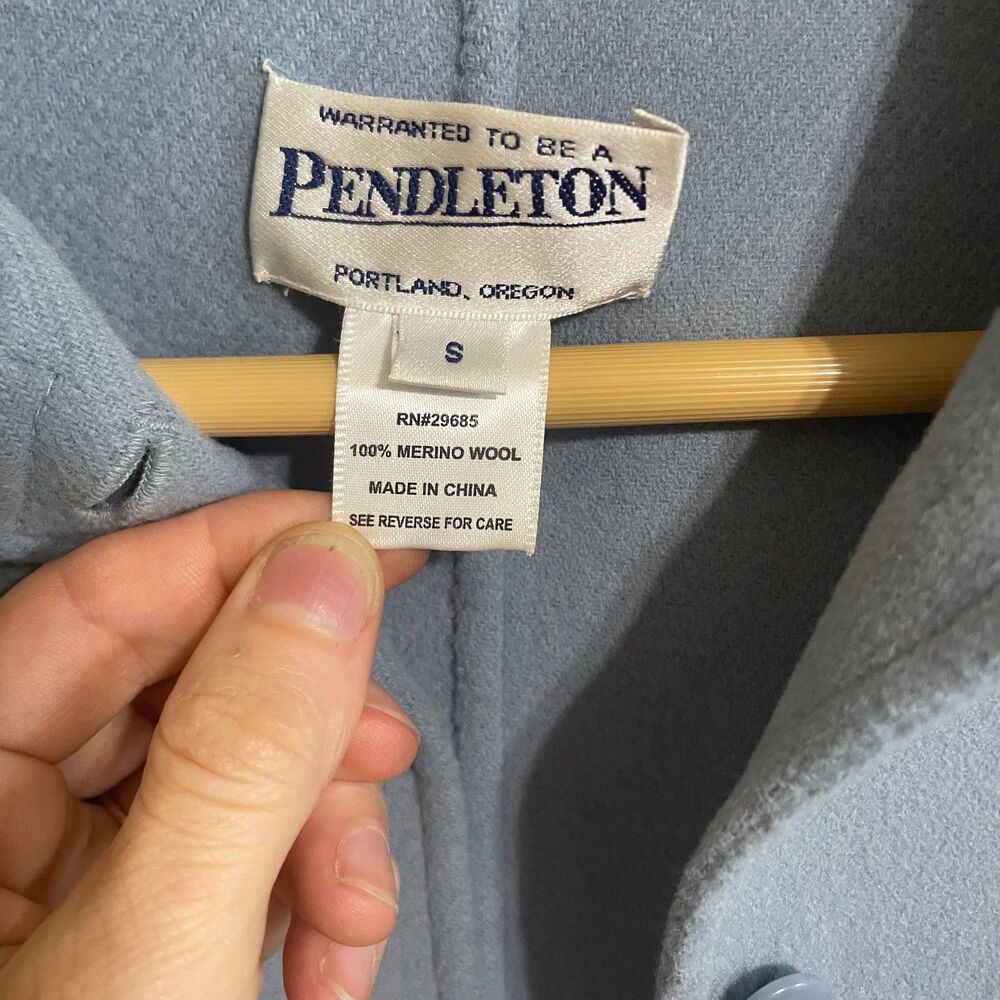 Pendleton Light Blue Merino Wool Jacket Blazer S … - image 8